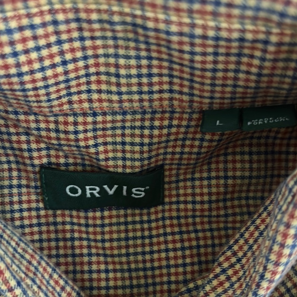 Orvis Men's Multicolor Plaid Button Down Shirt